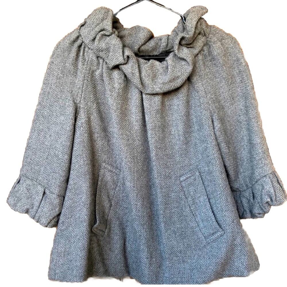 Marc by Marc Jacob Gray Mock Ruffles Turtleneck Top Small